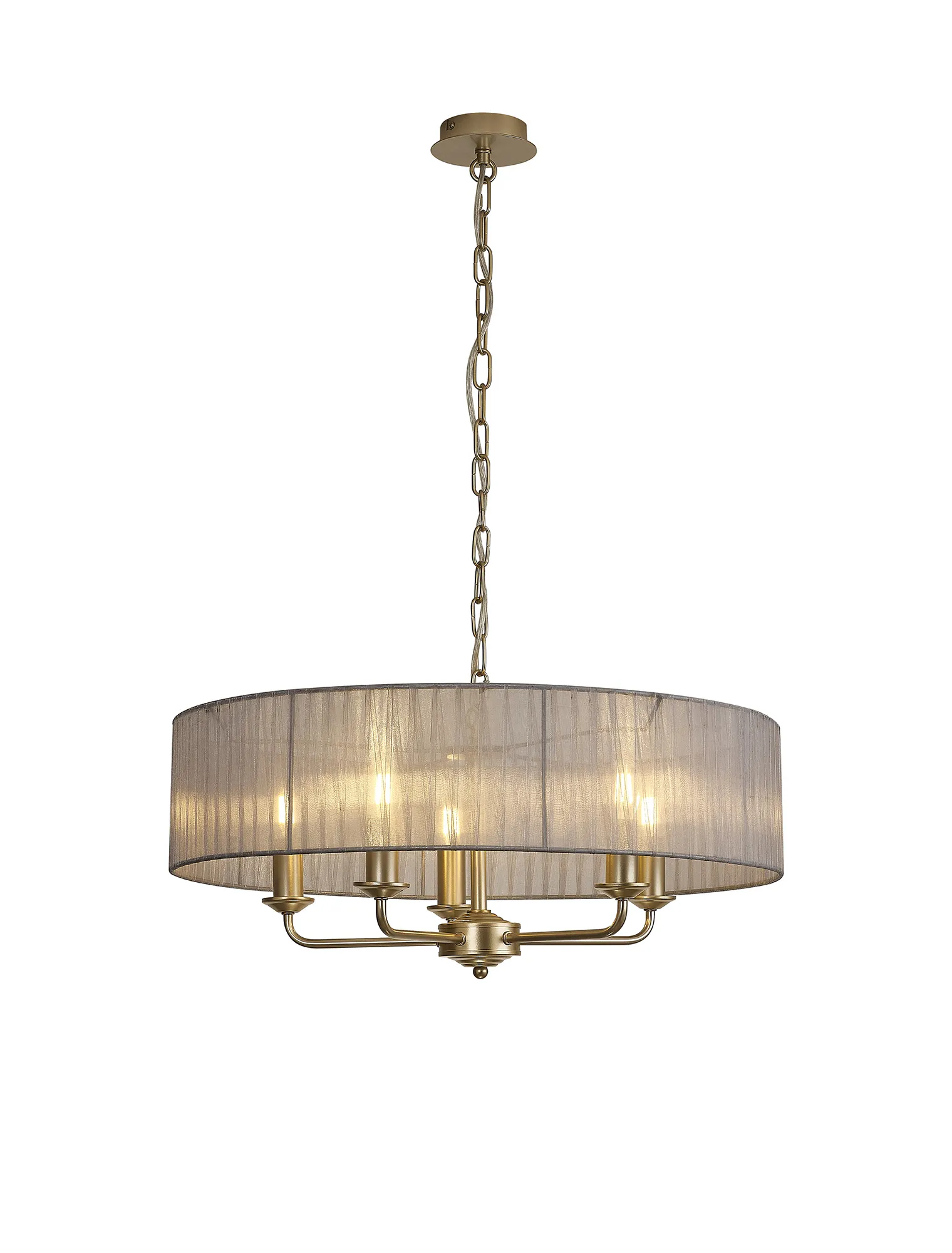 Banyan 45cm 3 Light Pendant Champagne Gold; Grey